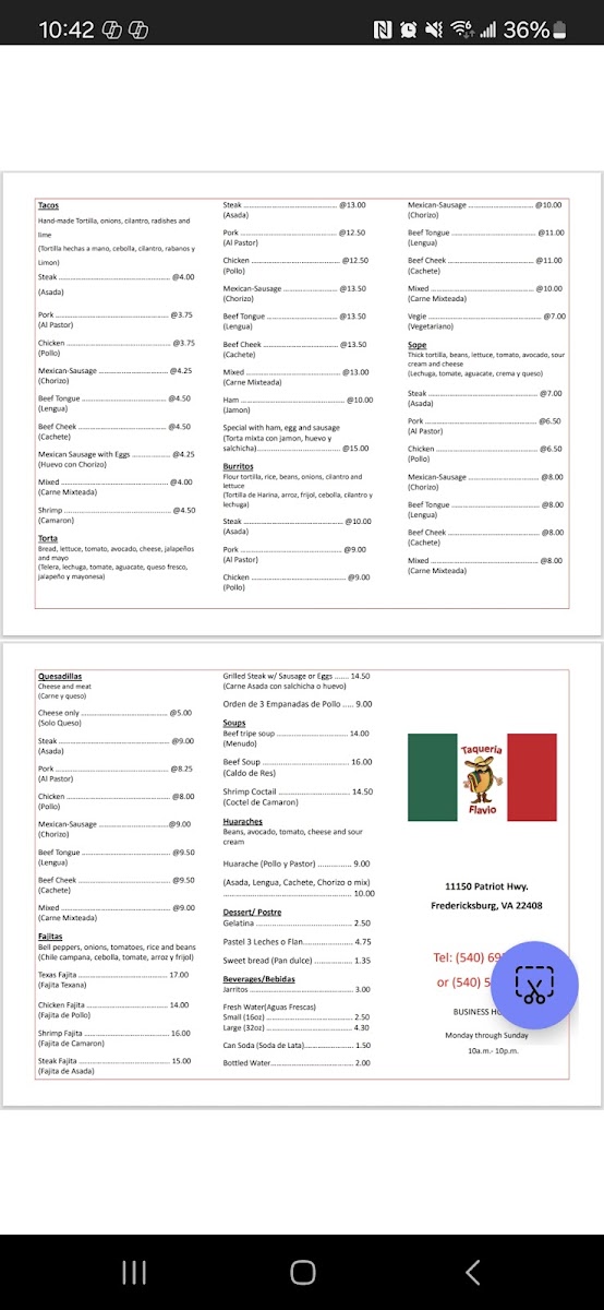 Taqueria Flavio Menu - Image 2